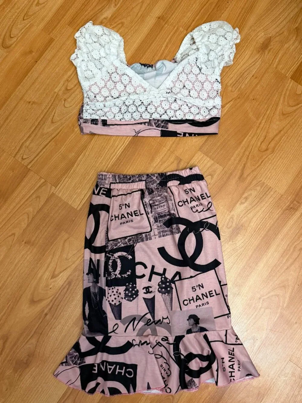 OFF BRAND Chanel girls 2-piece outfit